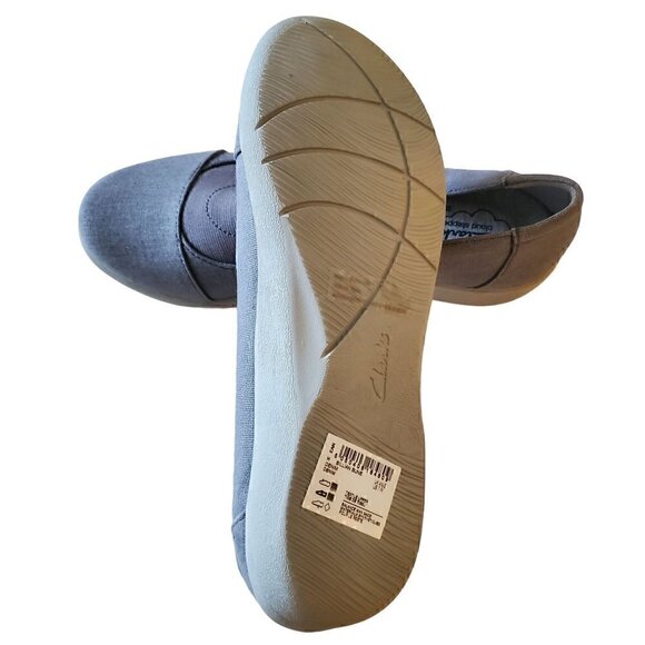 Clarks Sillian Sune Denim Slip On Shoes, Woman's Slip On Shoes NIB - Picture 3 of 4
